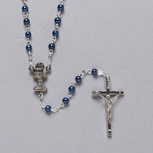 15"L BLUE COMMUNION ROSARY