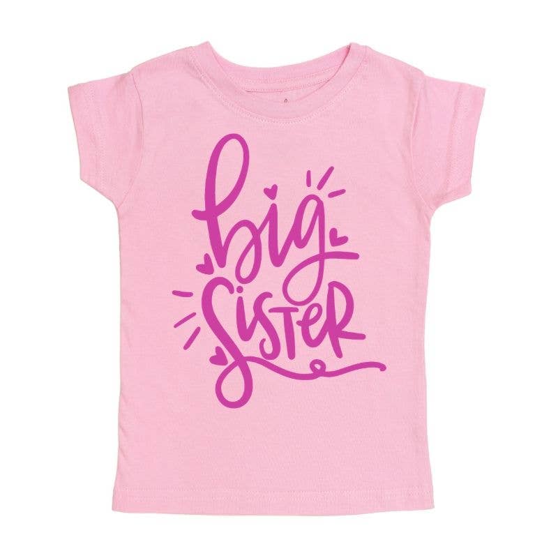 Big Sister Tee Shirt -Pink and Hot Pink