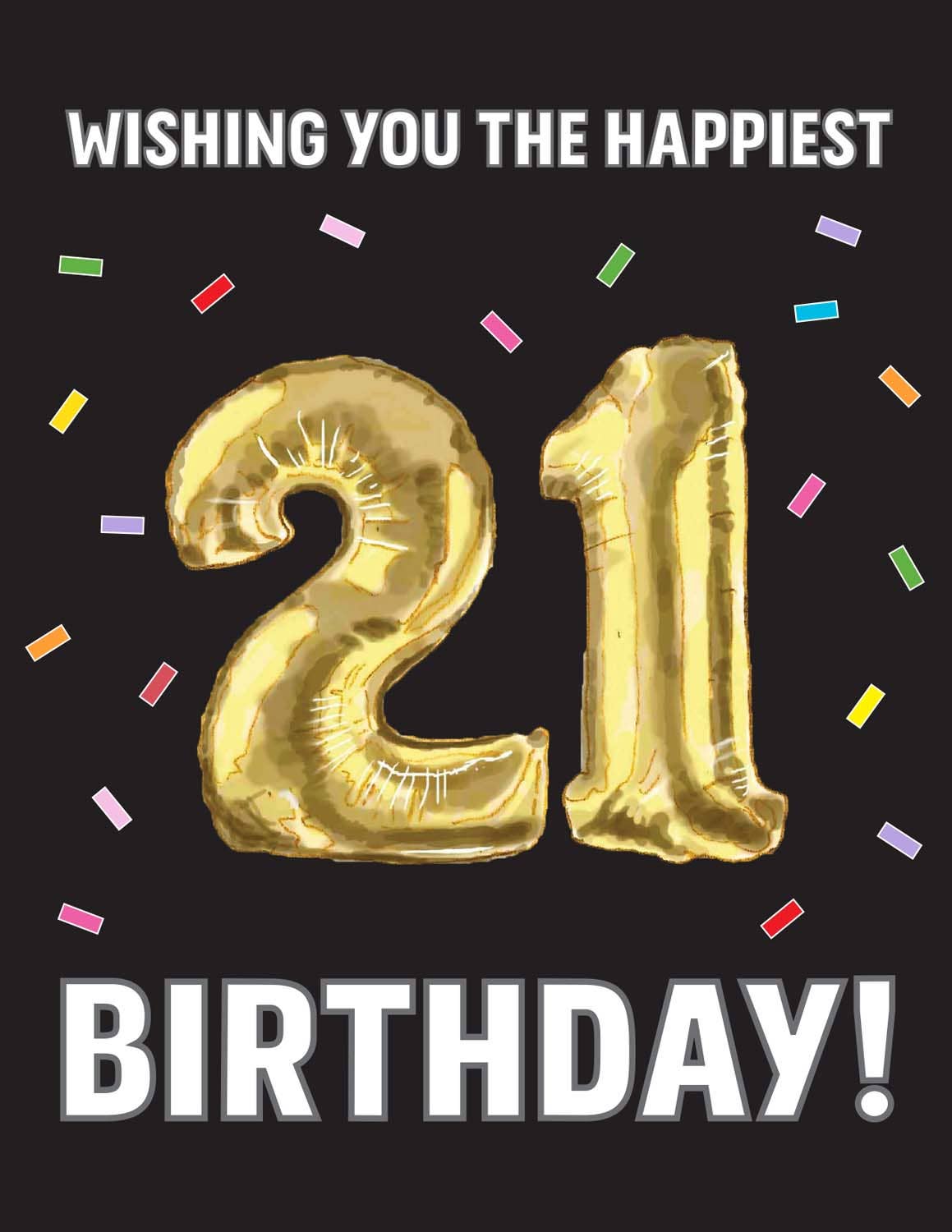 21ST BIRTHDAY BALLOON GREETING CARDS