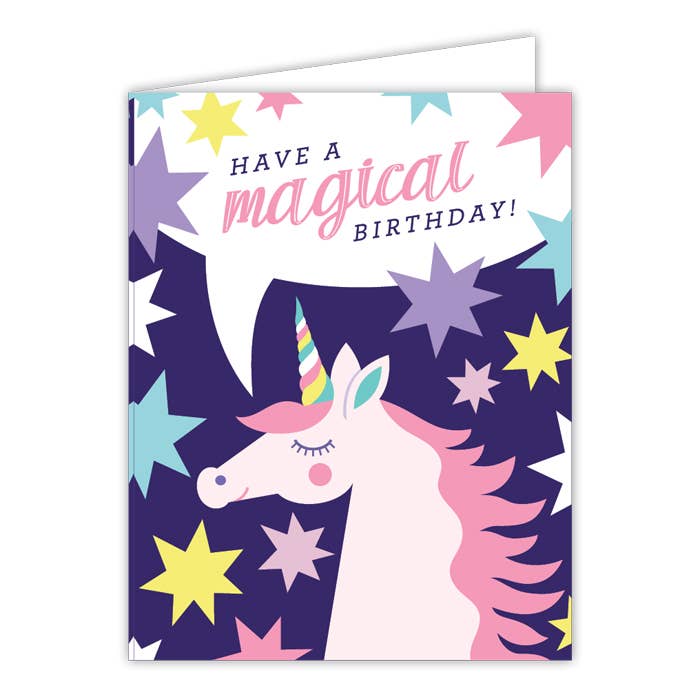 Have A Magical Birthday Unicorn and Stars Greeting Card