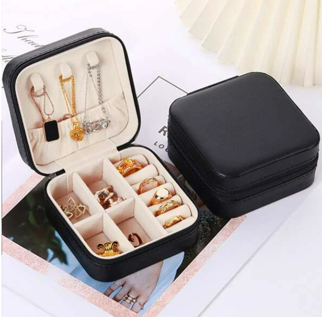 Rectangle Jewelry Box, Travel Jewelry Box-Black