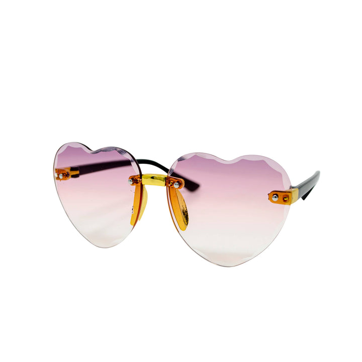 Frameless Heart Sunglasses: Lilac