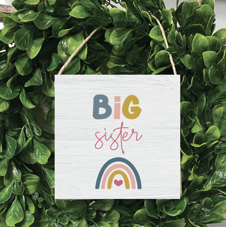 Big Sister Square Twine Sign