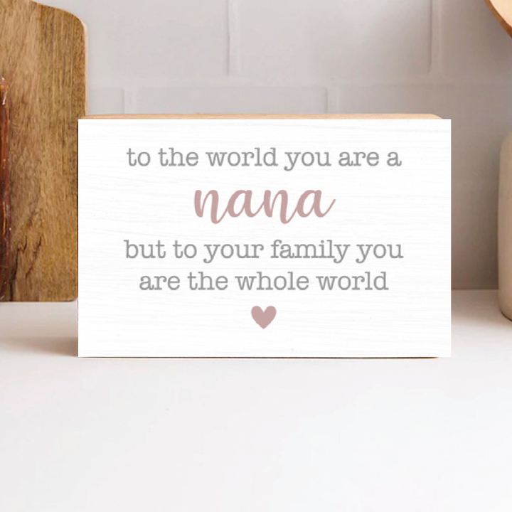 Personalized The Whole World Decorative Wooden Block