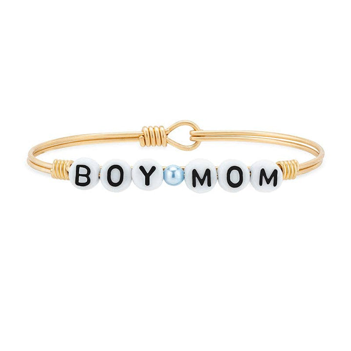 Boy Mom Letter Bead Bangle Bracelet