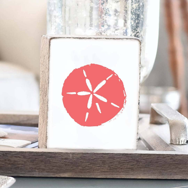 Sand Dollar Decorative Wooden Block