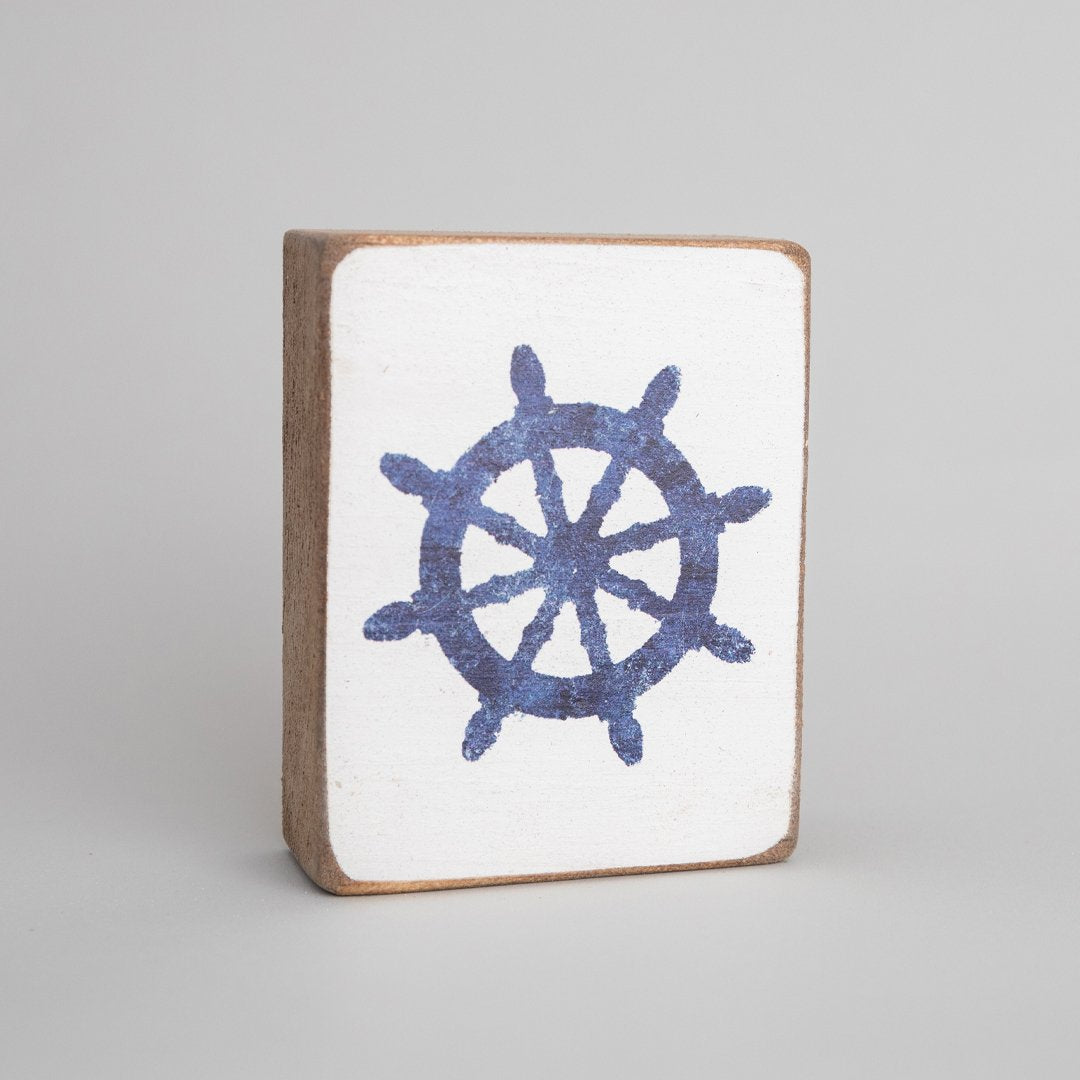 Rustic Block - Ships Wheel