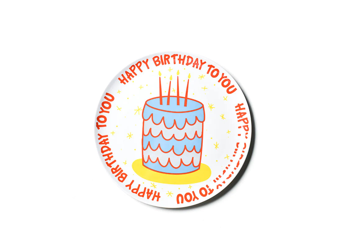Personalized Happy Birthday Cake Melamine Dinner Plate