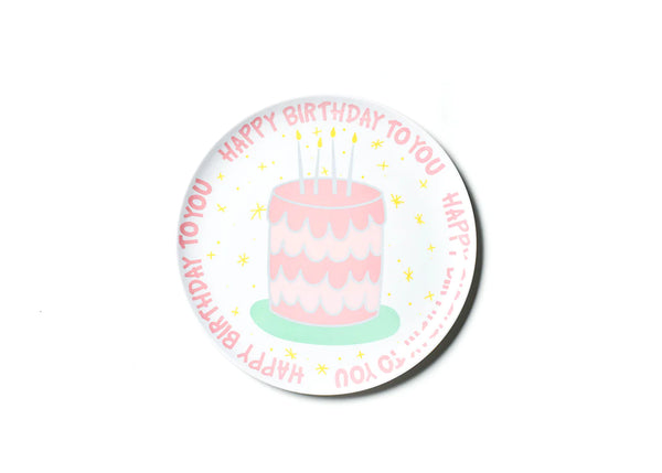 Personalized Happy Birthday Cake Melamine Dinner Plate