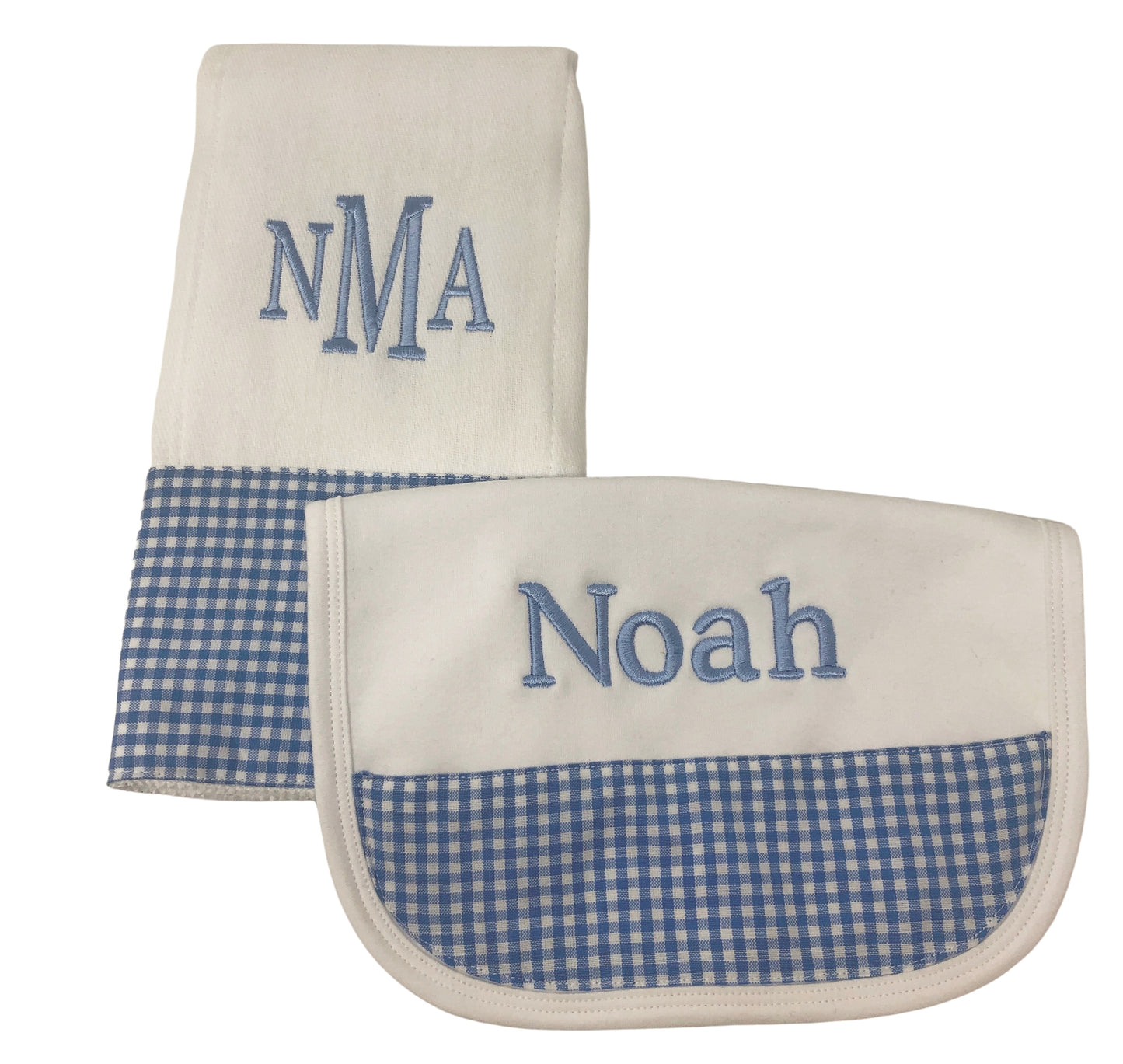 Personalized Bib and Burp Cloth Set