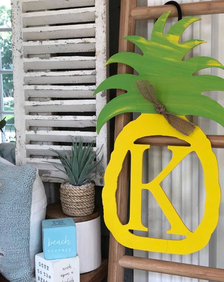 Initial Pineapple Door Hanger