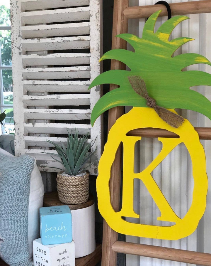 Initial Pineapple Door Hanger