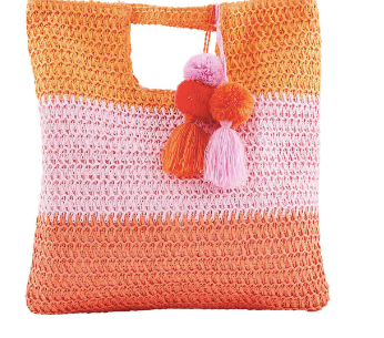 Bright Straw Tote Pink