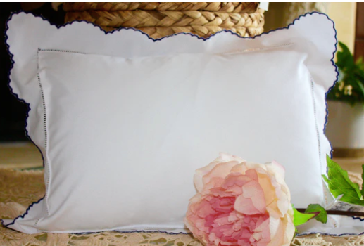 Personalized Scallop Edge Pillow