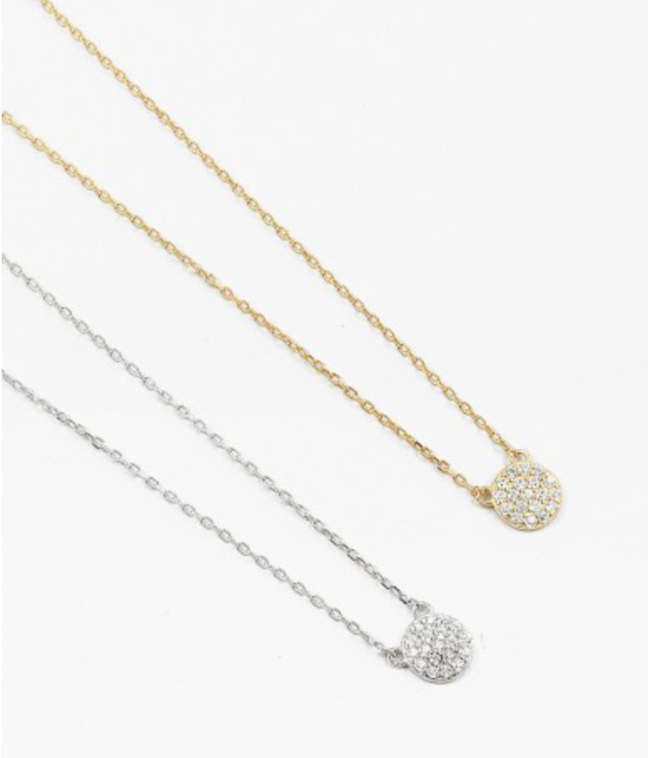 Dainty Clear Disk Necklace