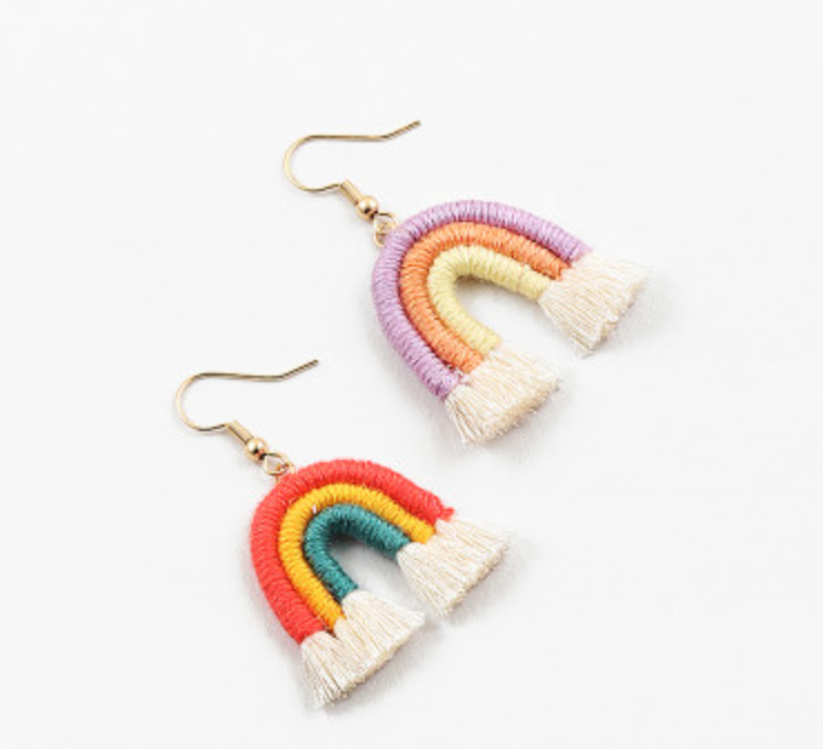 Threaded Rainbow Earrings