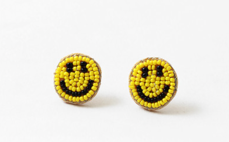 Beaded Smile Face Earrings