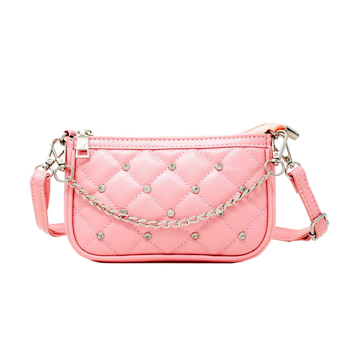 Quilted Leather Stud Clutch