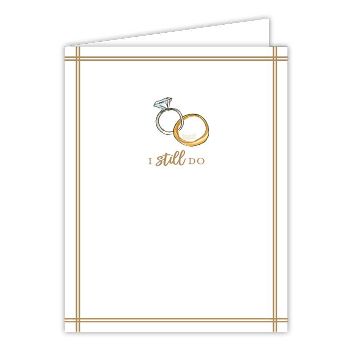 I Still Do Handpainted Wedding Rings Greeting Card