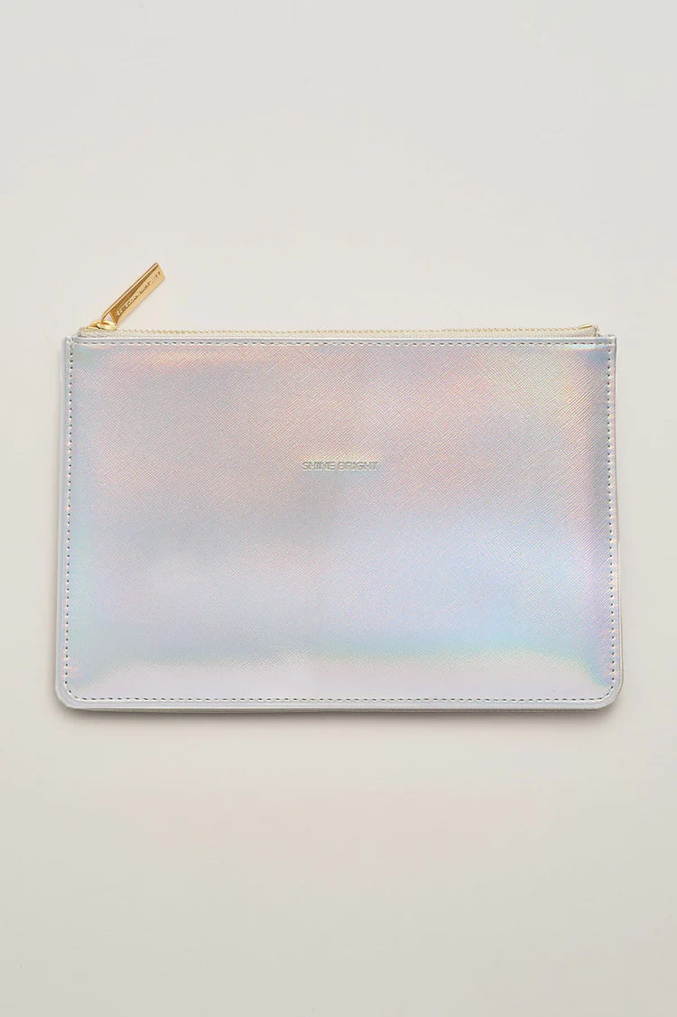Medium Pouch-Silver-Iridescent