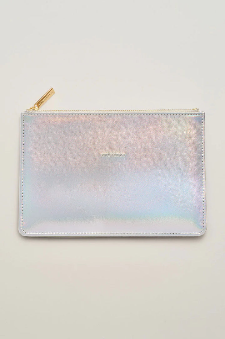 Medium Pouch-Silver-Iridescent