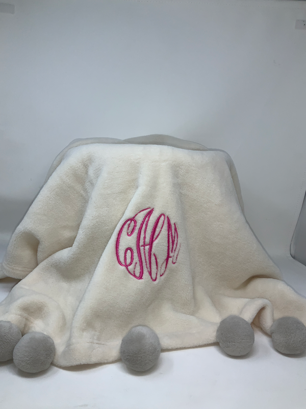 Personalized Pom Pom Blanket