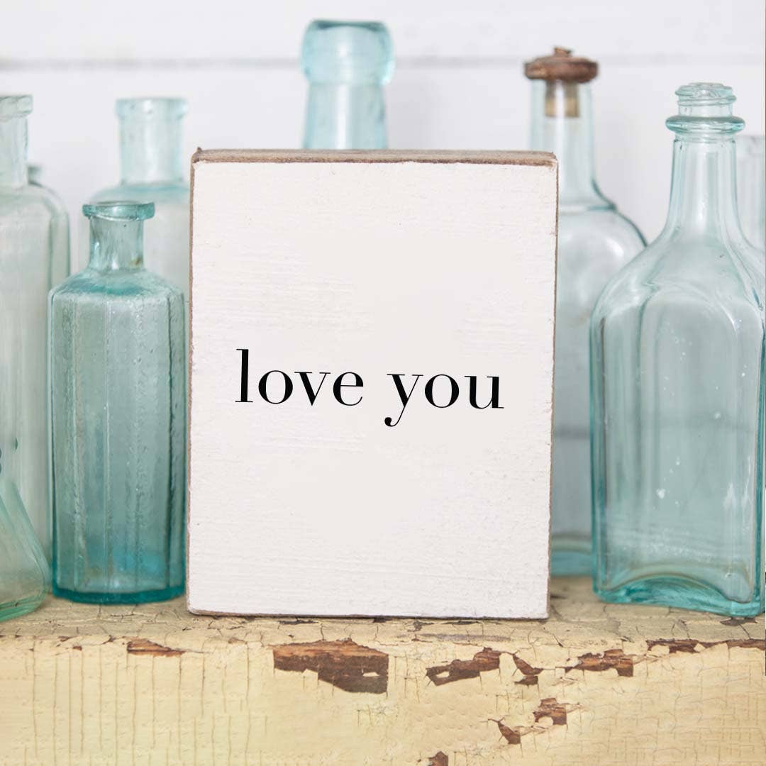 Love You Decorative Wooden Block