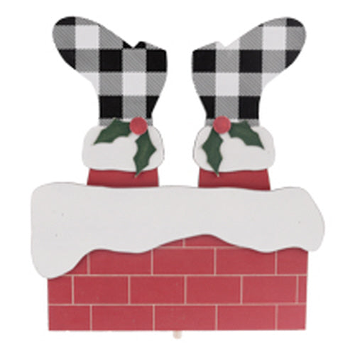Santa Down The Chimney Topper