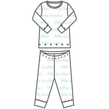Little Brother Blue Printed Long Pajama