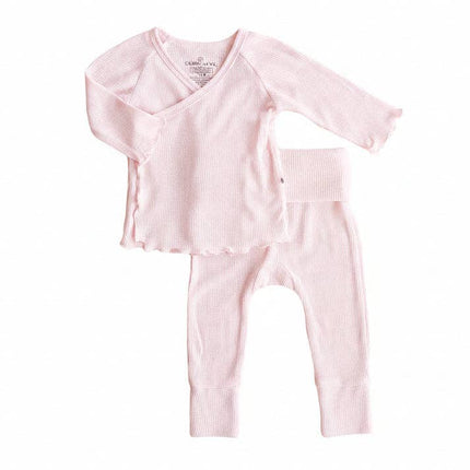 2pc Waffle Crossover Top & Bottom | Pearl Pink