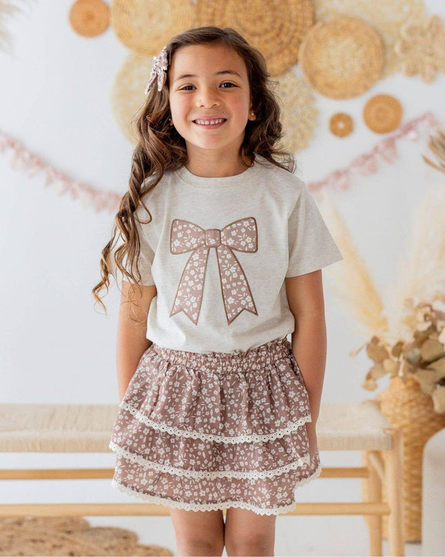 Mocha Floral Skort - Kids Boutique Clothing - Fall