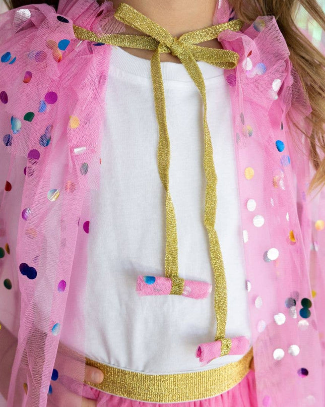 Raspberry Confetti Cape - Kids Dress Up Cape