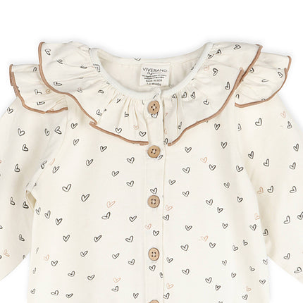 Ditsy Hearts Baby Jumpsuit (Organic Jersey)