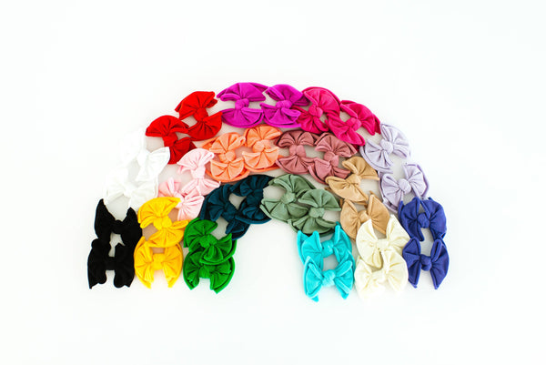 Baby Clips Softy Nylon Bow Hair Clips - 2 Pack