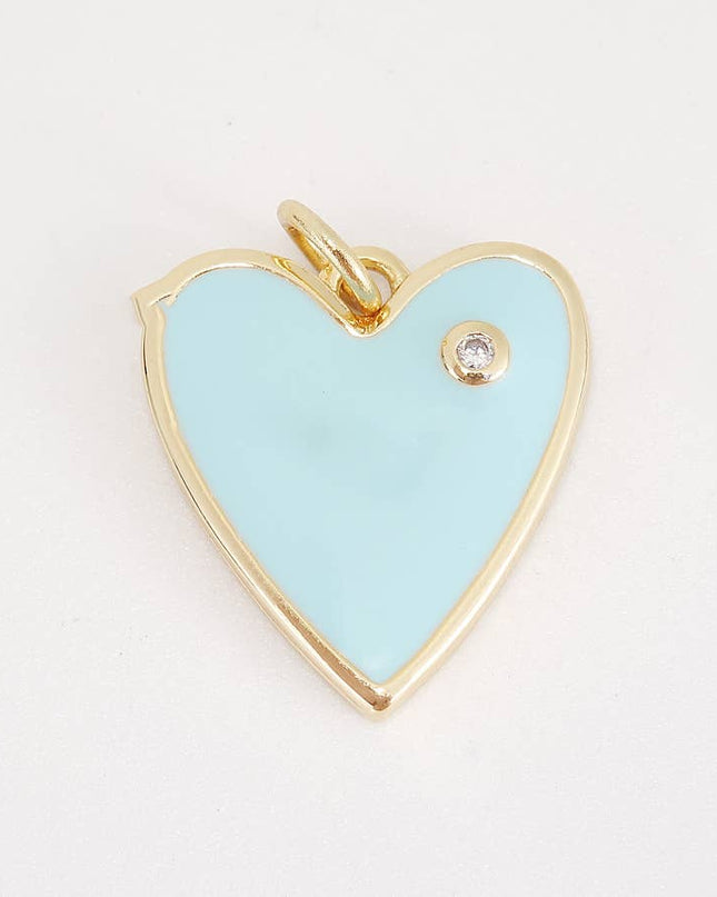 Enamel Heart Charm Pendant in Gold Filled, CP1211