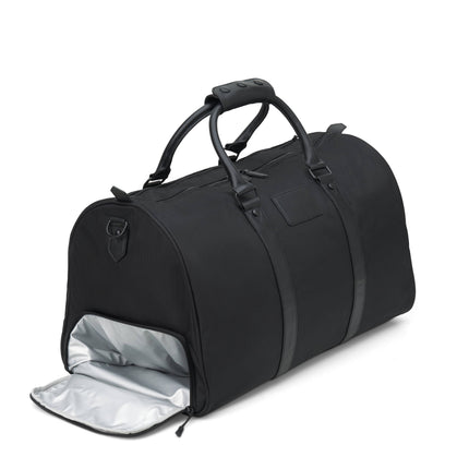 Personalized Jet Nylon and Leather Duffle Bag