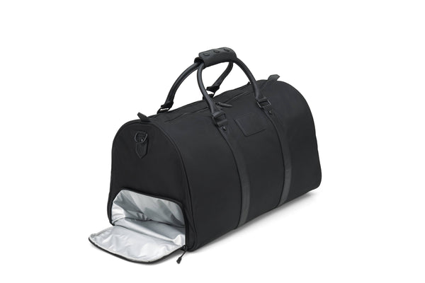 Personalized Jet Nylon and Leather Duffle Bag