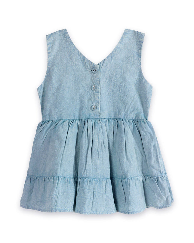 River Soft Denim Washed Baby Dress + Bloomer (Organic)