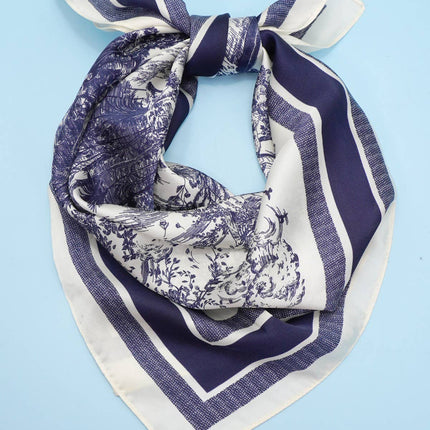 Large Floral Toile Bandana Scarf