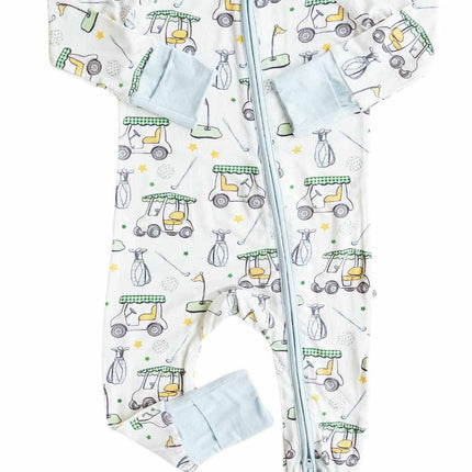 Country Club Cuties Convertible Bamboo Zip Romper | Blue