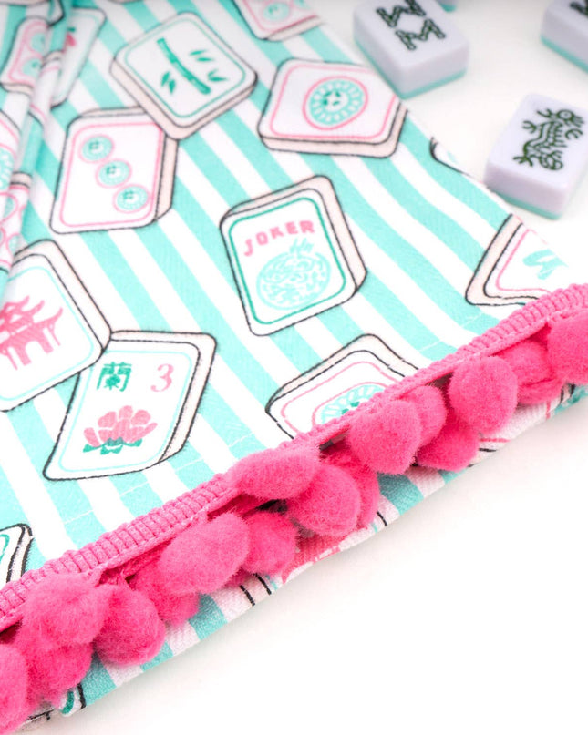 Mahjong Stripe Pom-Pom Kitchen Towel Set