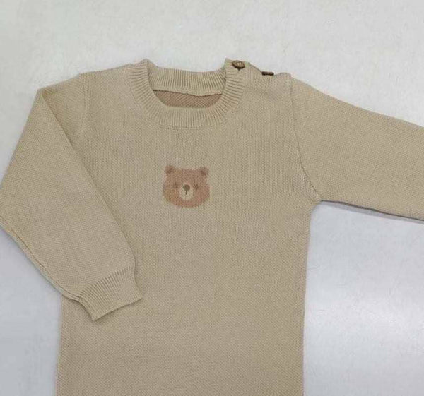 Luna + Luca Bear Jacquard Jumpsuit - Beige