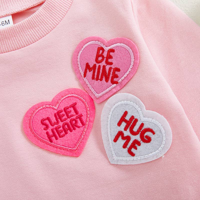 Valentine's Day Children's Love Embroidered Sweatshirt