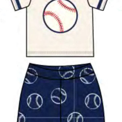Sand Baseball Number French Terry Tee and Shorts Set