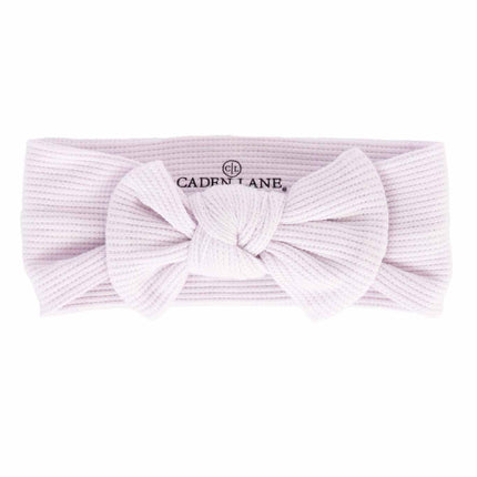 Barely Orchid Bamboo Waffle Knit Large Bow Headwrap