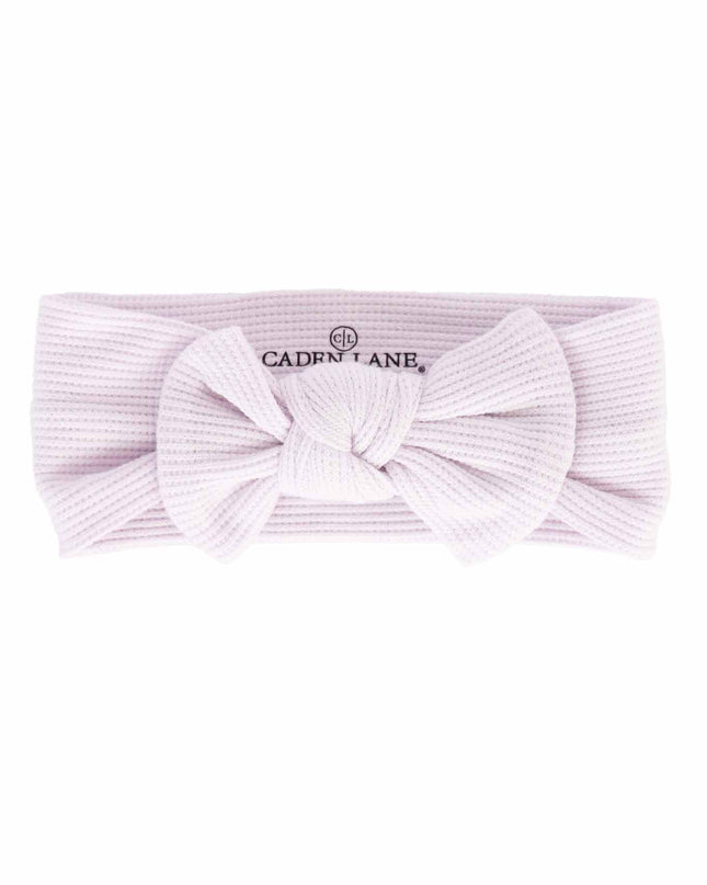 Barely Orchid Bamboo Waffle Knit Large Bow Headwrap