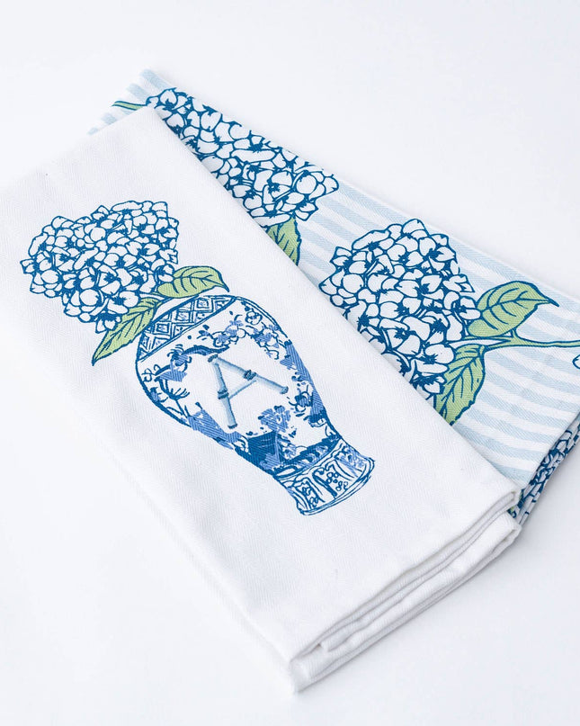 Hydrangea Initial Kitchen Towel Set