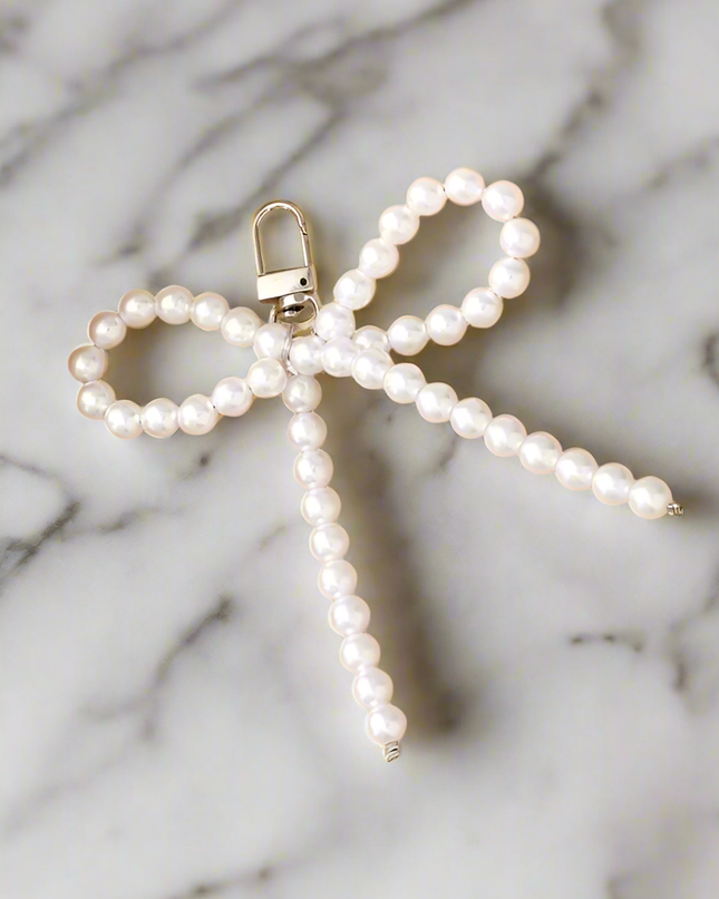 White Bow Purse Charm