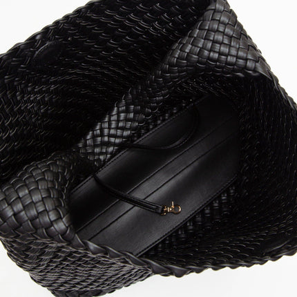 Tiara Woven Hobo Tote Bag With Pouch