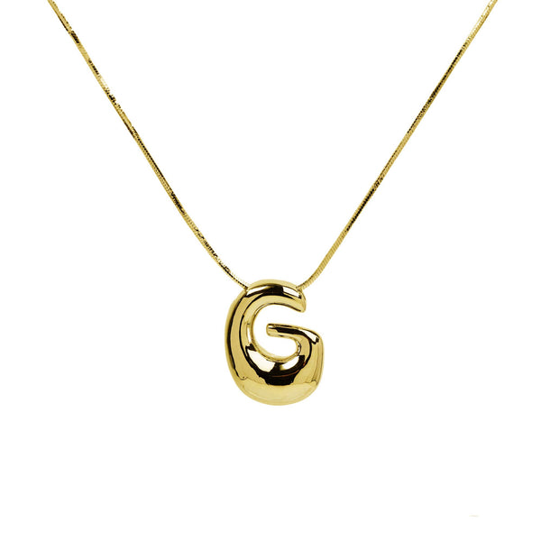 Initial Balloon Waterdrop 18K Gold Necklace